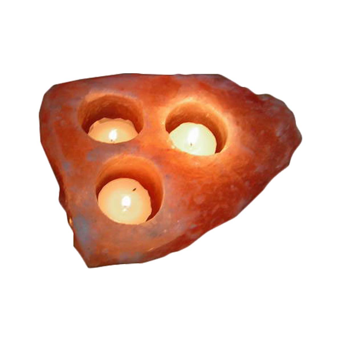 Natural Salt Candle Holder for Three Candles