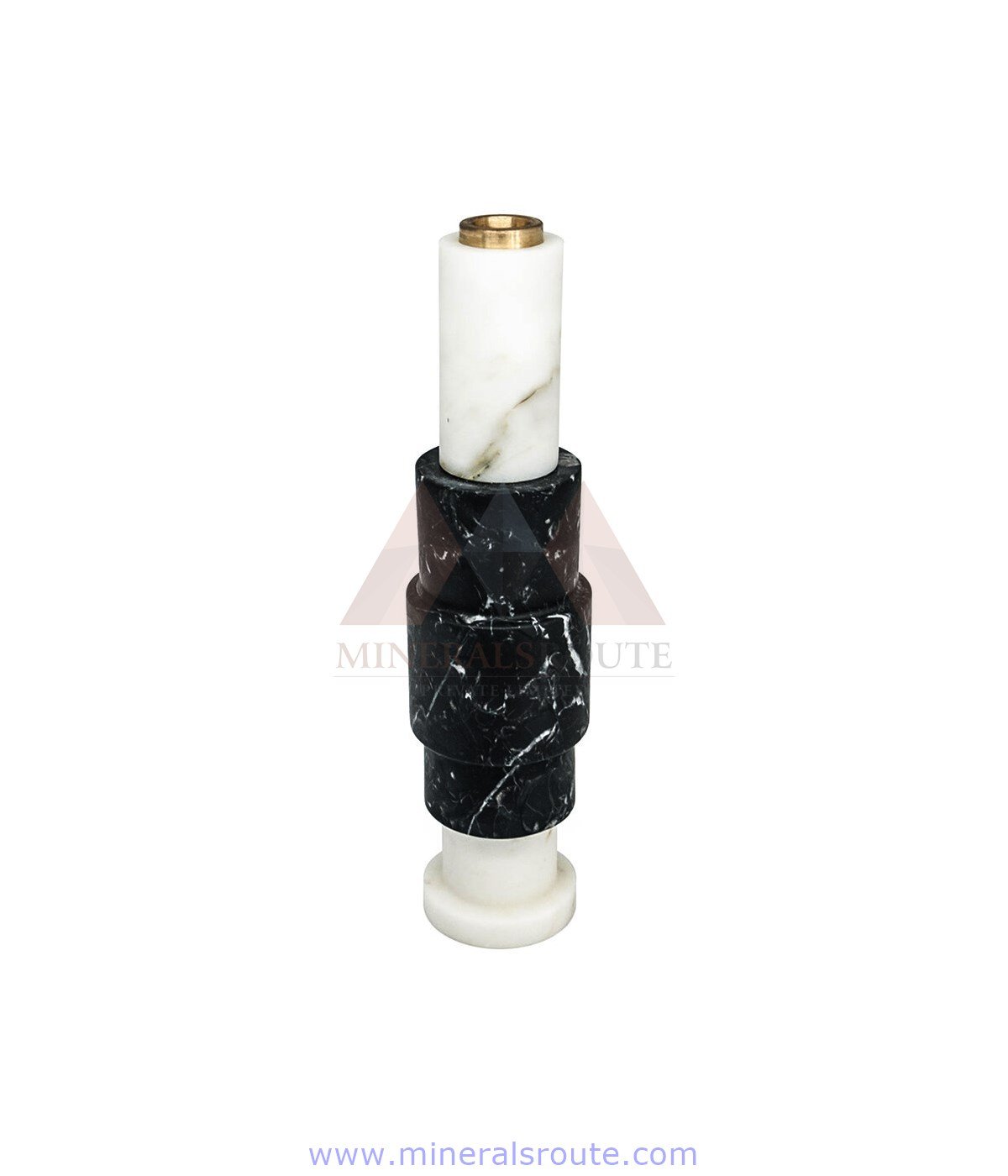 Squard White and Black Marble Candle Holder